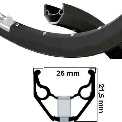 Ryde ZAC421 28" Aluminium Bicycle Rim — 32-Hole, Black, Disc Brake Compatible.