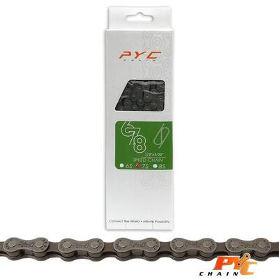 P.y.c. pyc fietsketting 7v 116 schakels 1/2x3/32" shimano slijtvast
