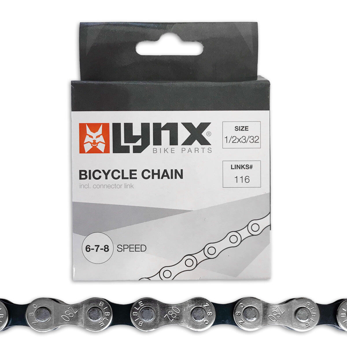 LYNX Lynx derailleur ketting 6/7/8 - 116 schakels - zwart