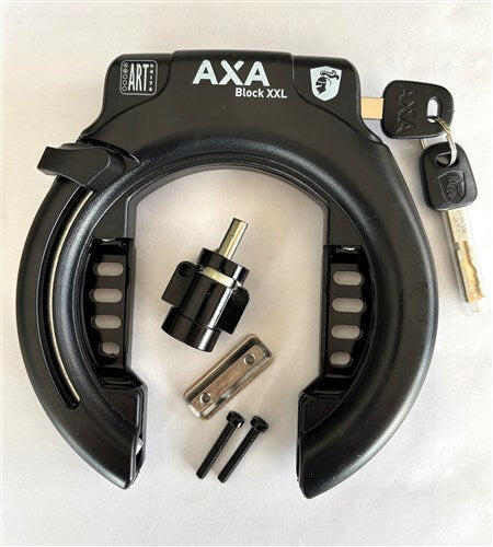 Axa Block xxl + Akkuschloss Bosch Power Tube im Rahmen