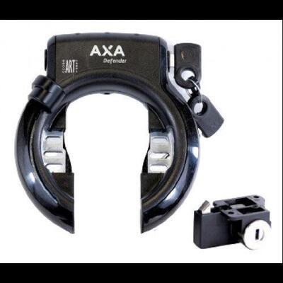 AXA Defender serratura ad anello con blocco batteria Shimano STEPS nero.