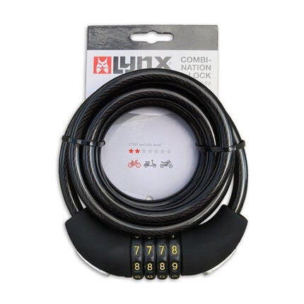 Lynx Zahlenschloss mit 4-fach Kombination, 180 cm x 10 mm