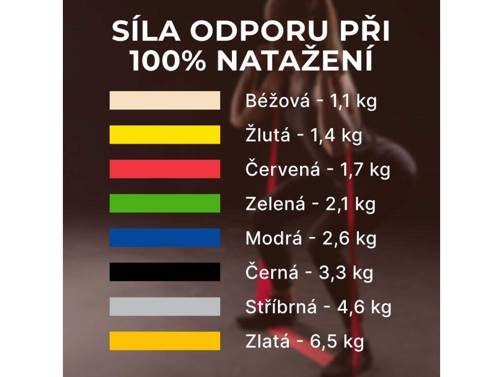 Posilovací guma 2,5 m s obalem, žlutá 5/5