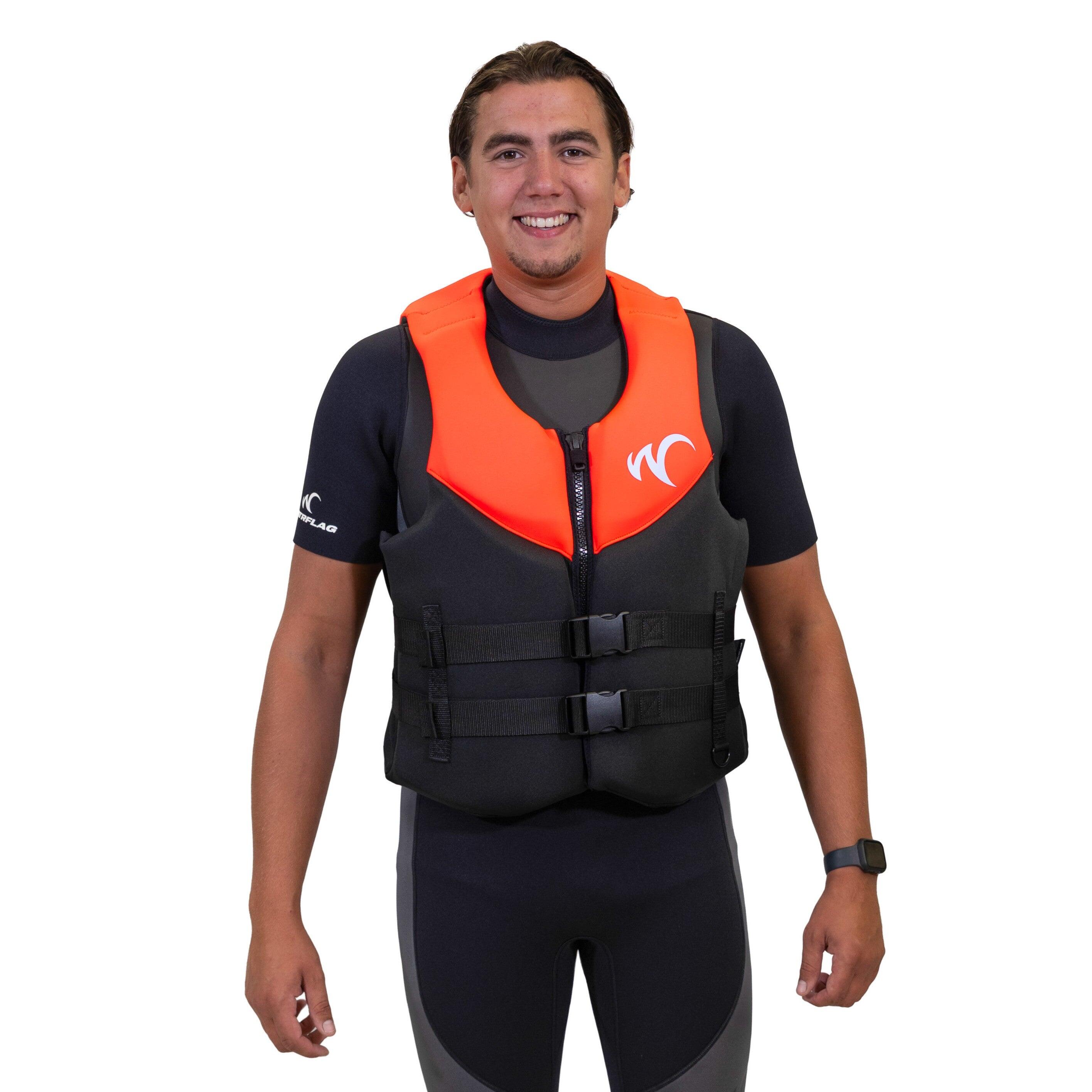 Watrflag - Calais Gilet De Sauvetage 50n Orange - Unisexe - Néoprène - Sports Nautiques - Gilet De Natation - Orange|rouge - 38 S - Decathlon