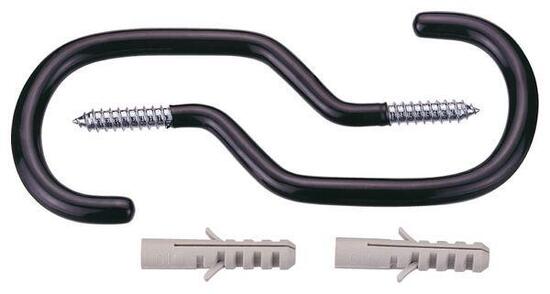 Crochet Mural IceToolz P684 à Vis et Chevilles (x2) Noir