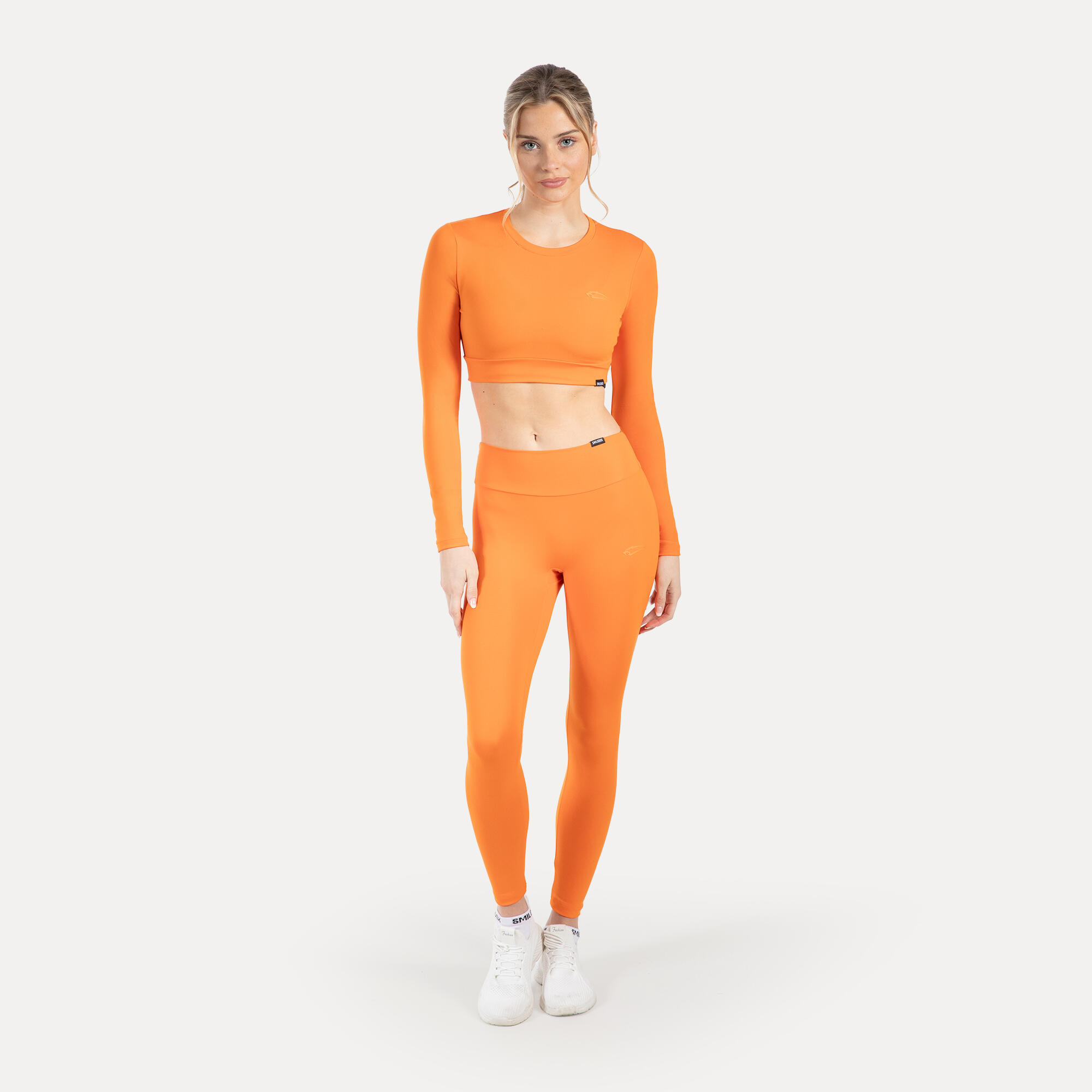 Damen Crop Longsleeve Thalina Orange 3/5