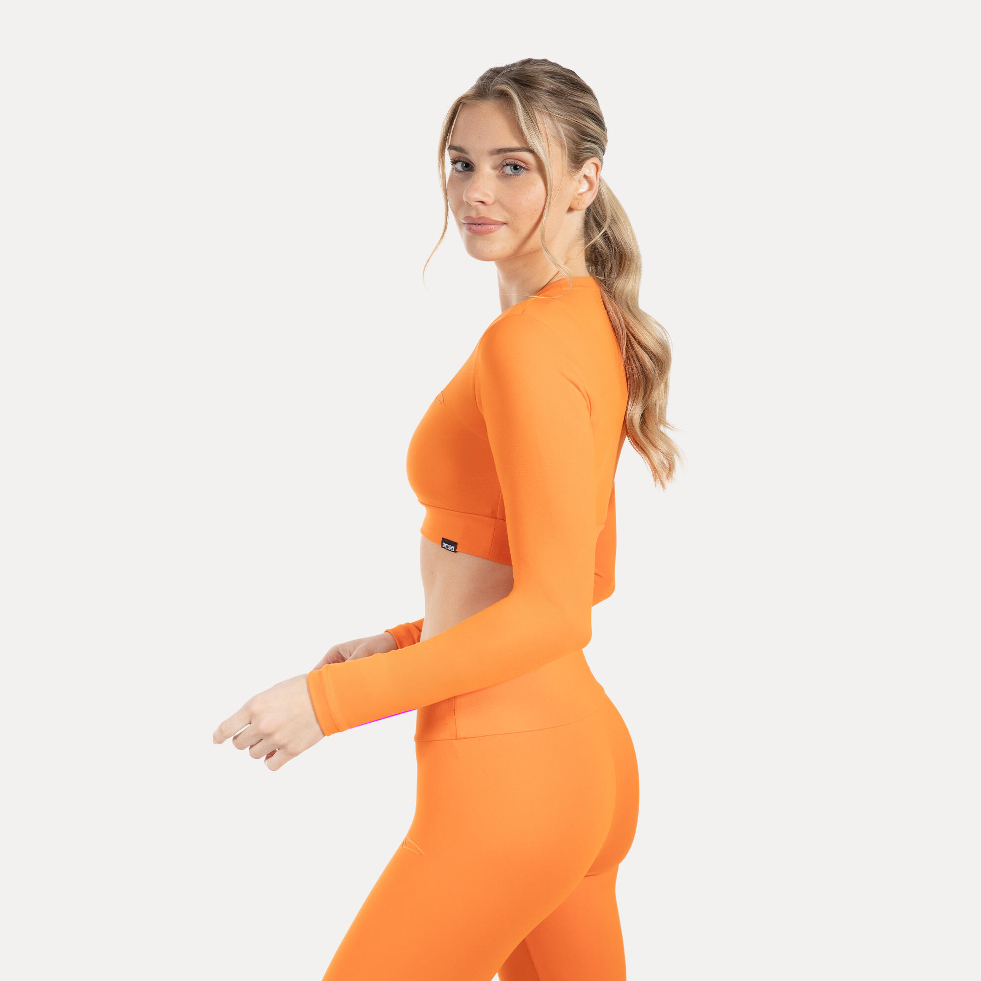 Damen Crop Longsleeve Thalina Orange 2/5