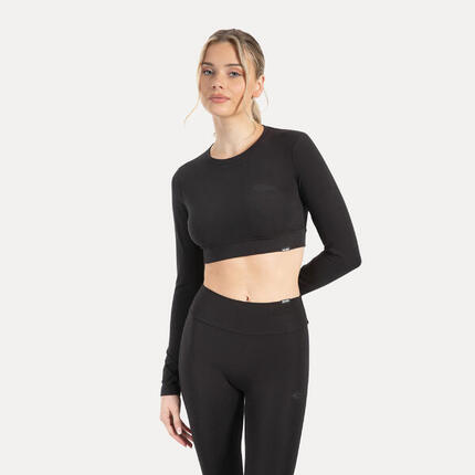 Damen Crop Longsleeve Thalina Orange