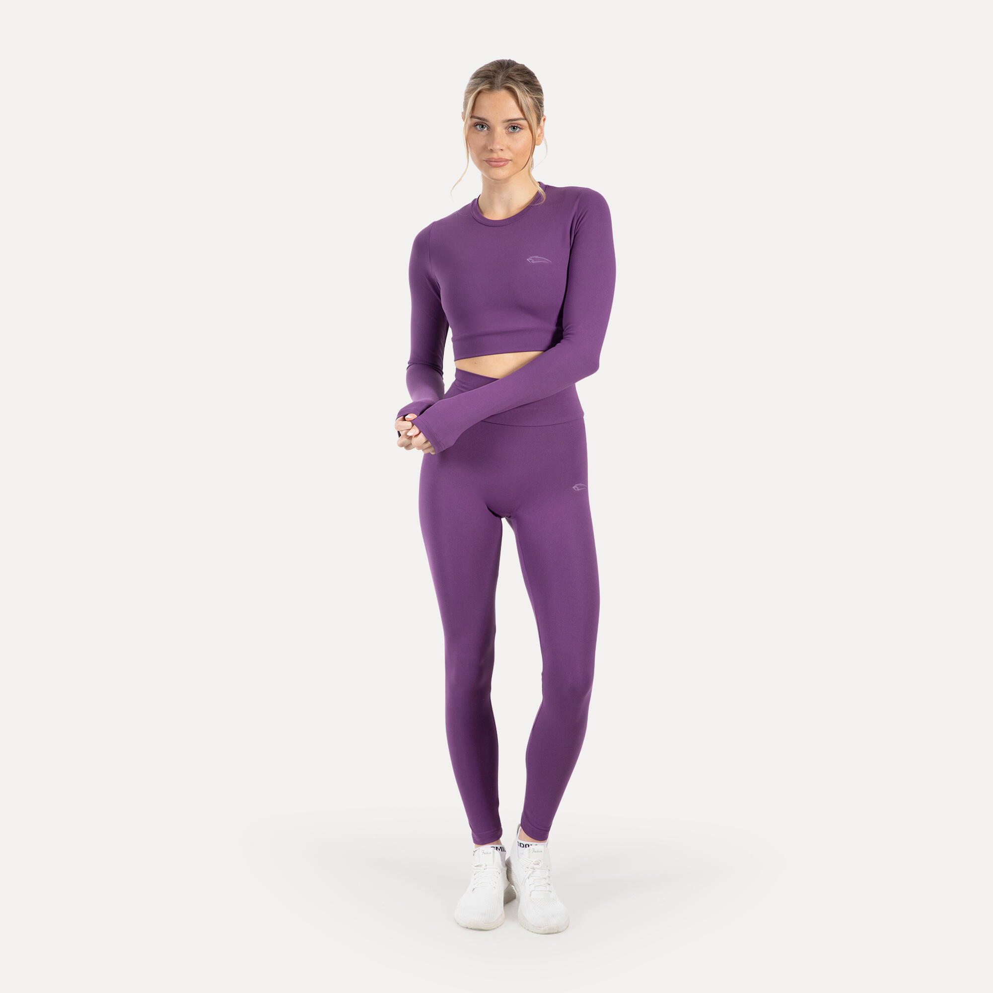 Damen Crop Longsleeve Thalina Lila 3/5