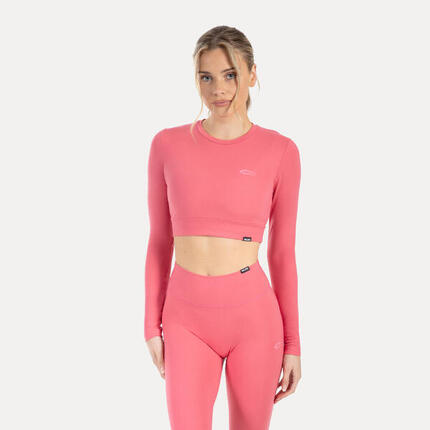 Damen Crop Longsleeve Thalina Orange