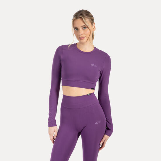 Damen Crop Longsleeve Thalina Orange