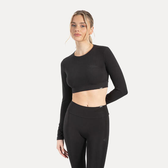 Damen Crop Longsleeve Thalina Orange