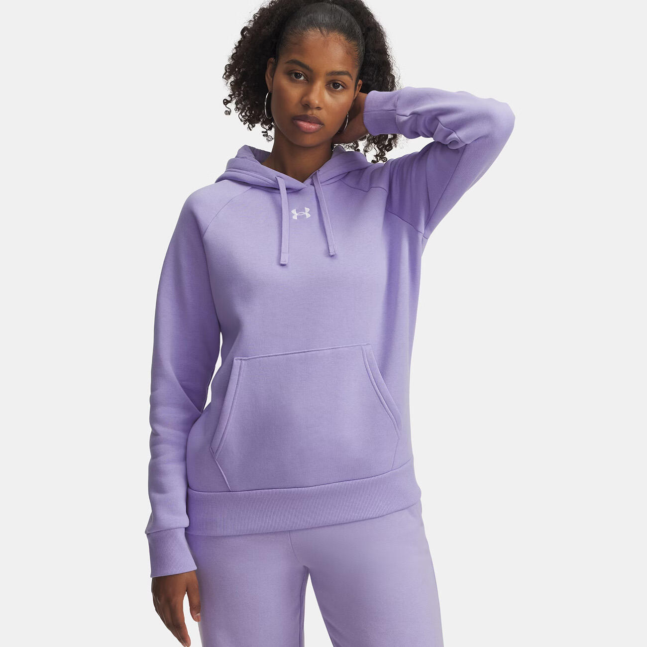 Sweat à capuche UA Rival Fleece pour femme Under Armour Violet 1/3