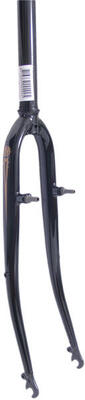 Forcella anteriore 28 inch 1 1/8 A-head per V-brake nera lucida.