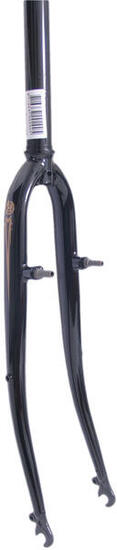 Forcella anteriore 28 inch 1 1/8 A-head per V-brake nera lucida.