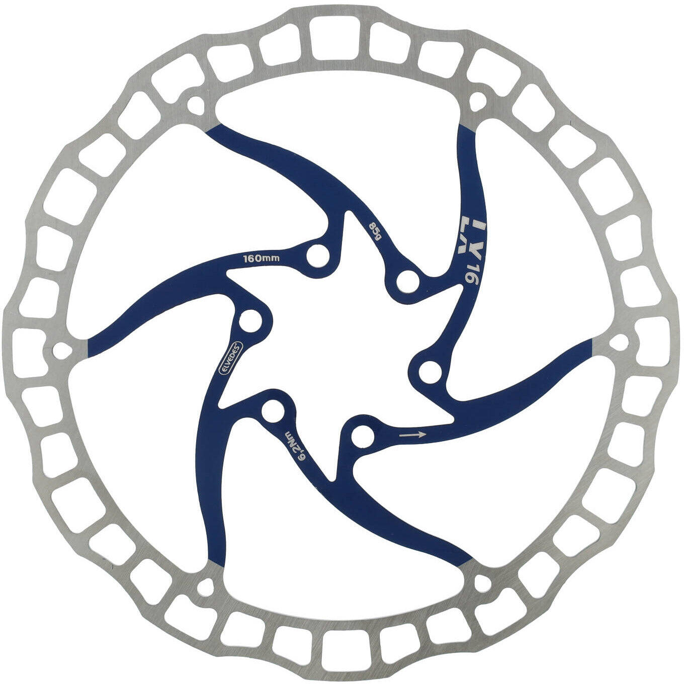 ELVEDES Elvedes One Piece Rotor 160 mm 85g 6 trous + Bout BLW 2015195