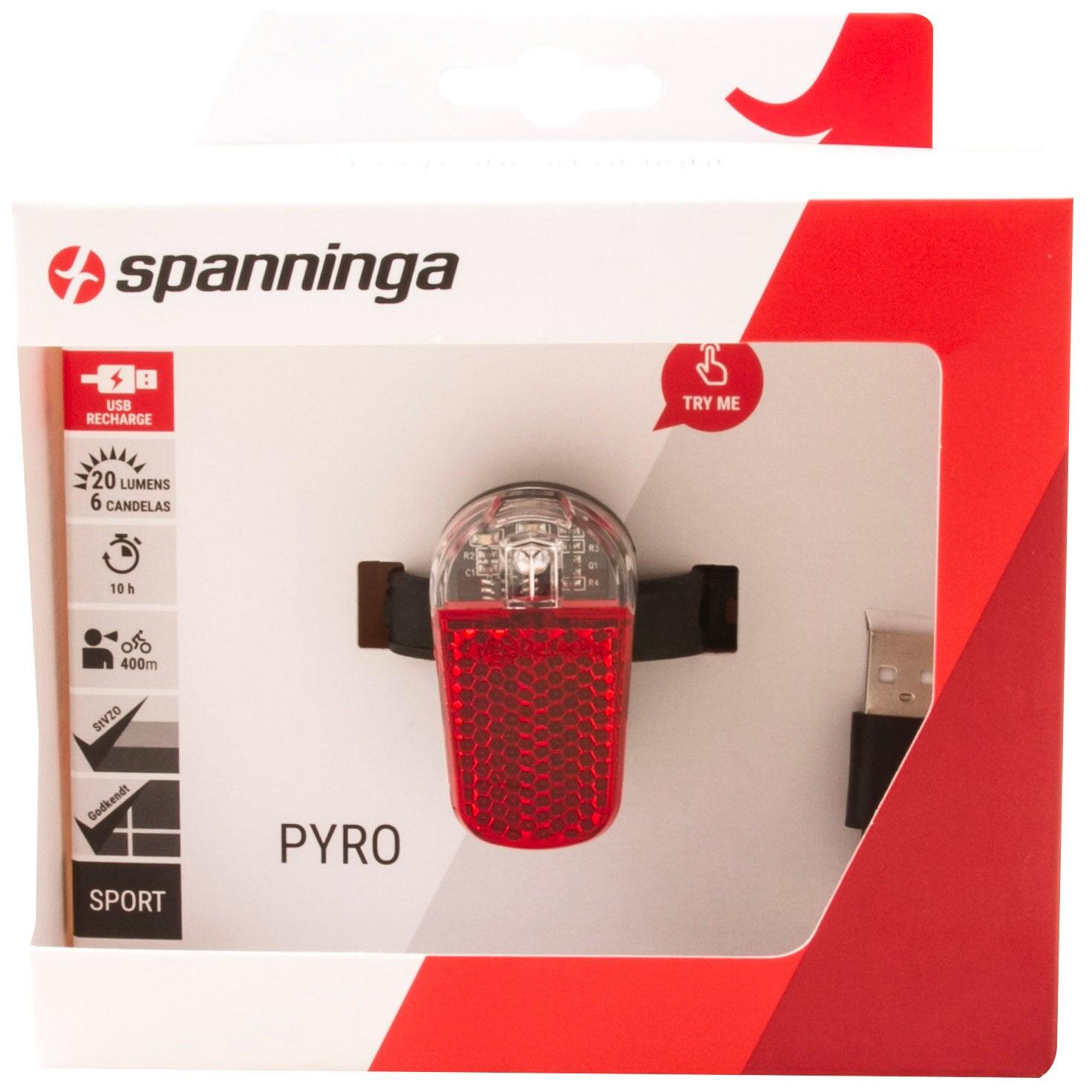 Luce posteriore Spanninga Pyro ricaricabile via USB. 4/4