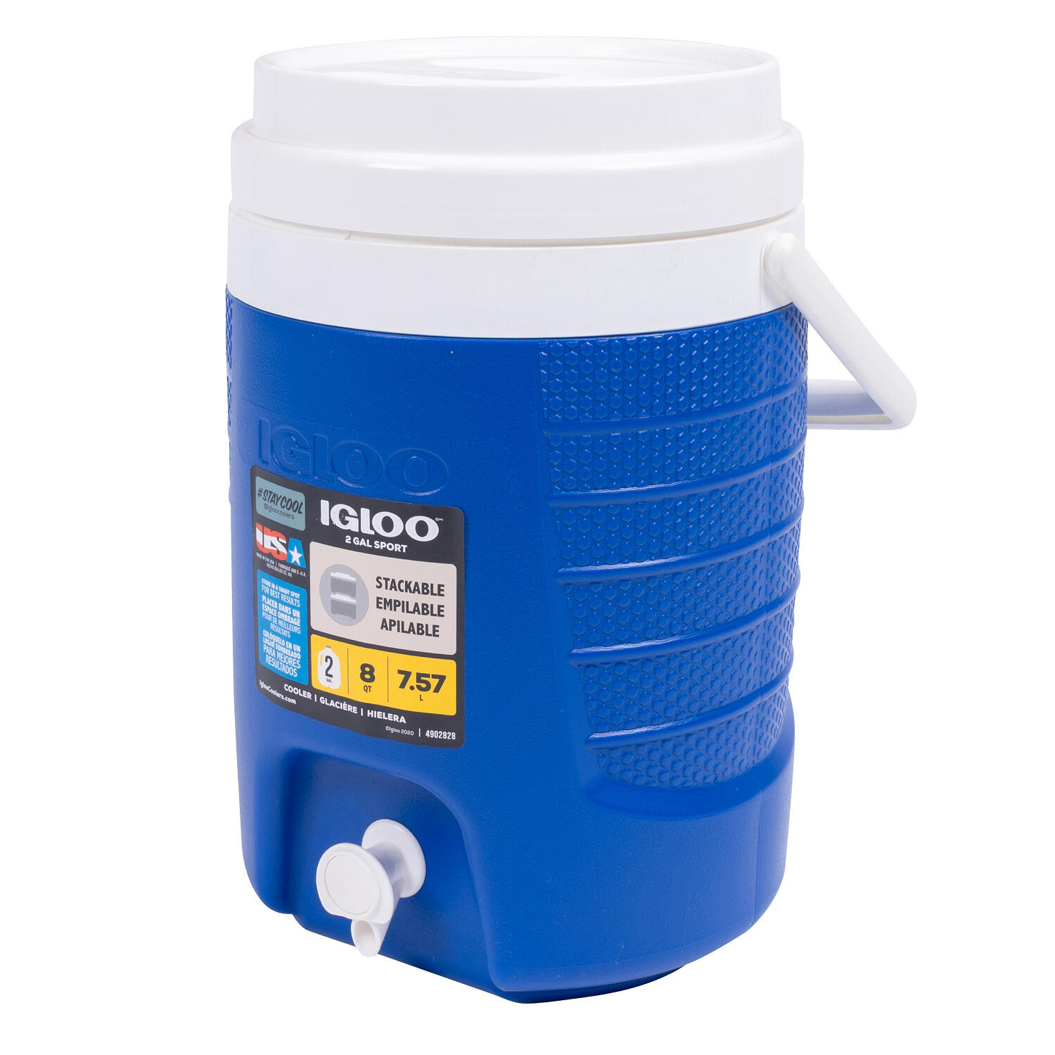 Igloo 2 Gallon Water Cooler - Safety Orange, Keeps Ice For 3 Days, OSHA Compliant, Wide Mouth