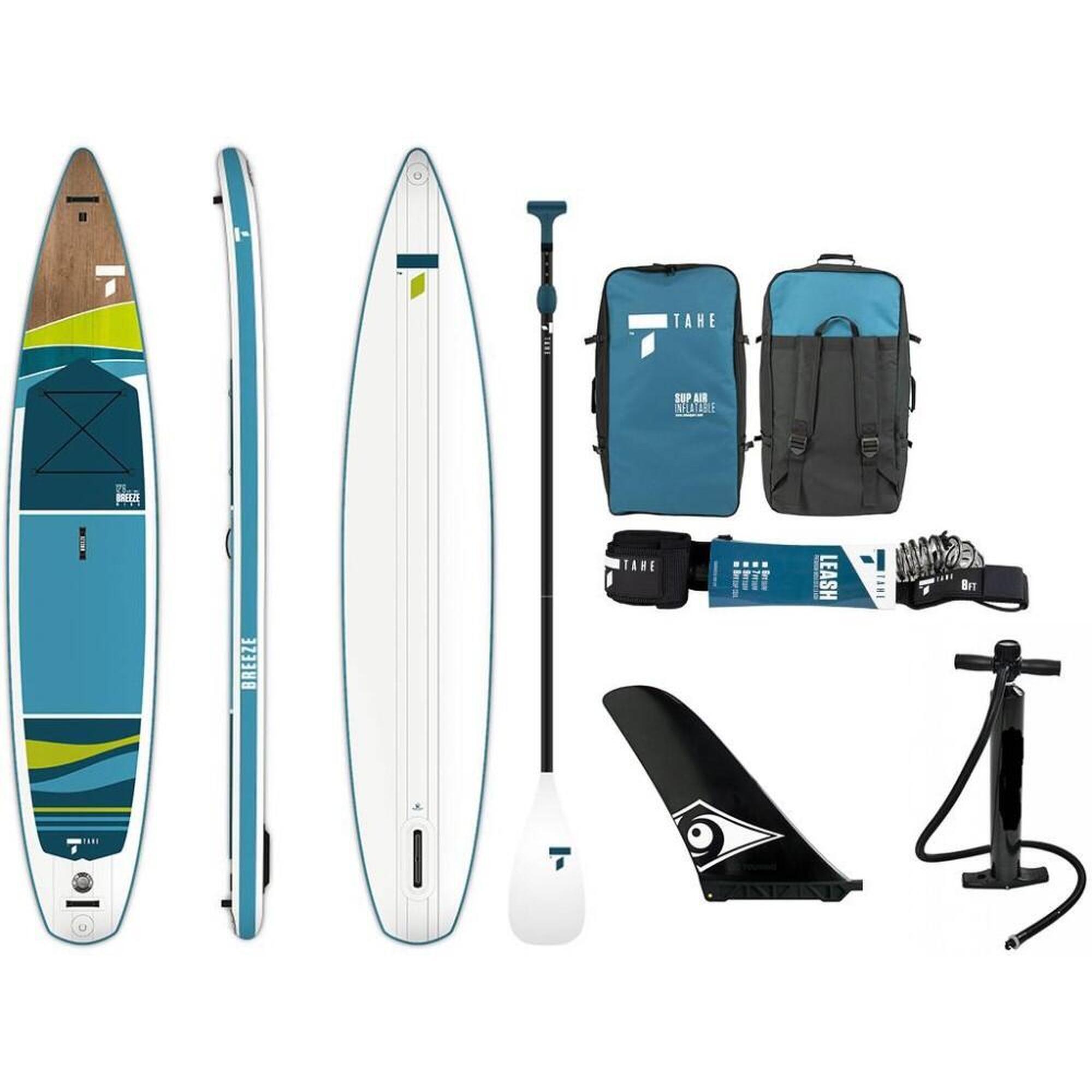 Tahe - Sup Air 12'6 Breeze Wing Pack – Paddle Gonflable Rapide Et Stable - Planche De Stand Up Paddle - Blanc|bleu|vert - Decathlon