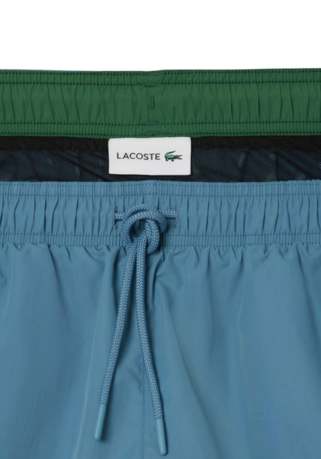 Costume Bermuda Monocromo Media Lunghezza Uomo Lacoste Blu 5/6