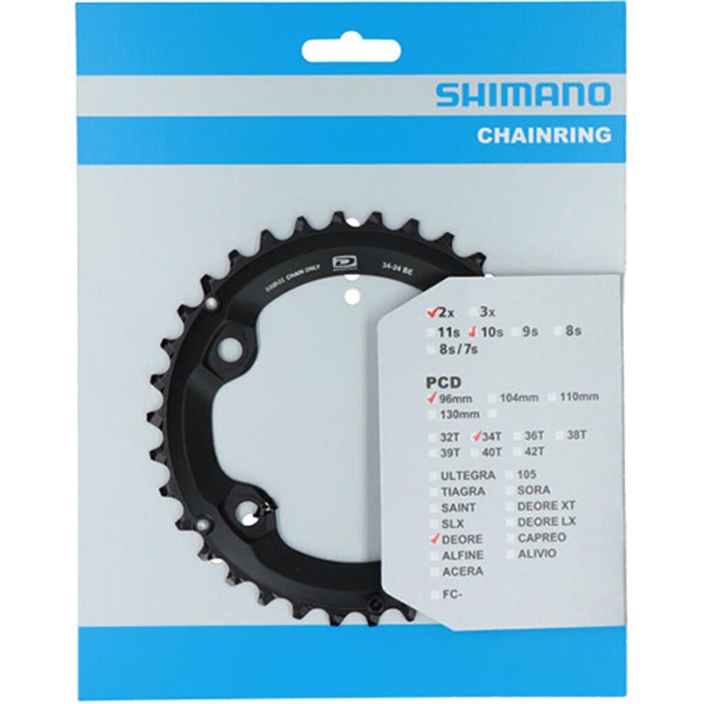 Double external MTB chainring origine Shimano 4BRA DEORE M6000 10V.