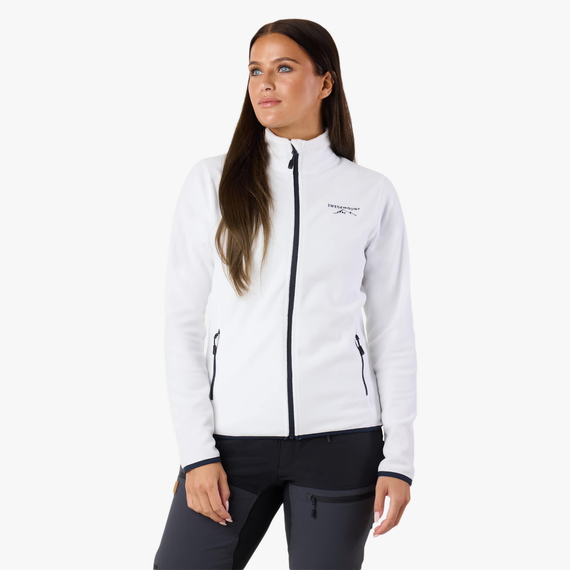 Swedemount - Veste Polaire Randonnée Femme Manches Longues Zippée Intégrale Stryn Fleece - Polaire - Blanc|bleu - Decathlon