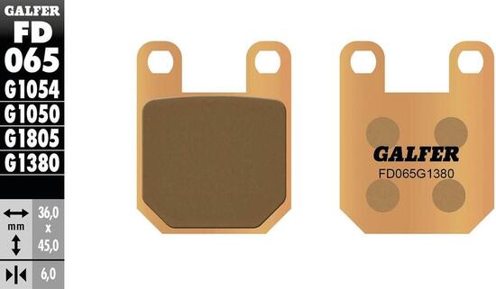 Galfer remblokken fd065 brake pad fd065 g1380 sintered metal