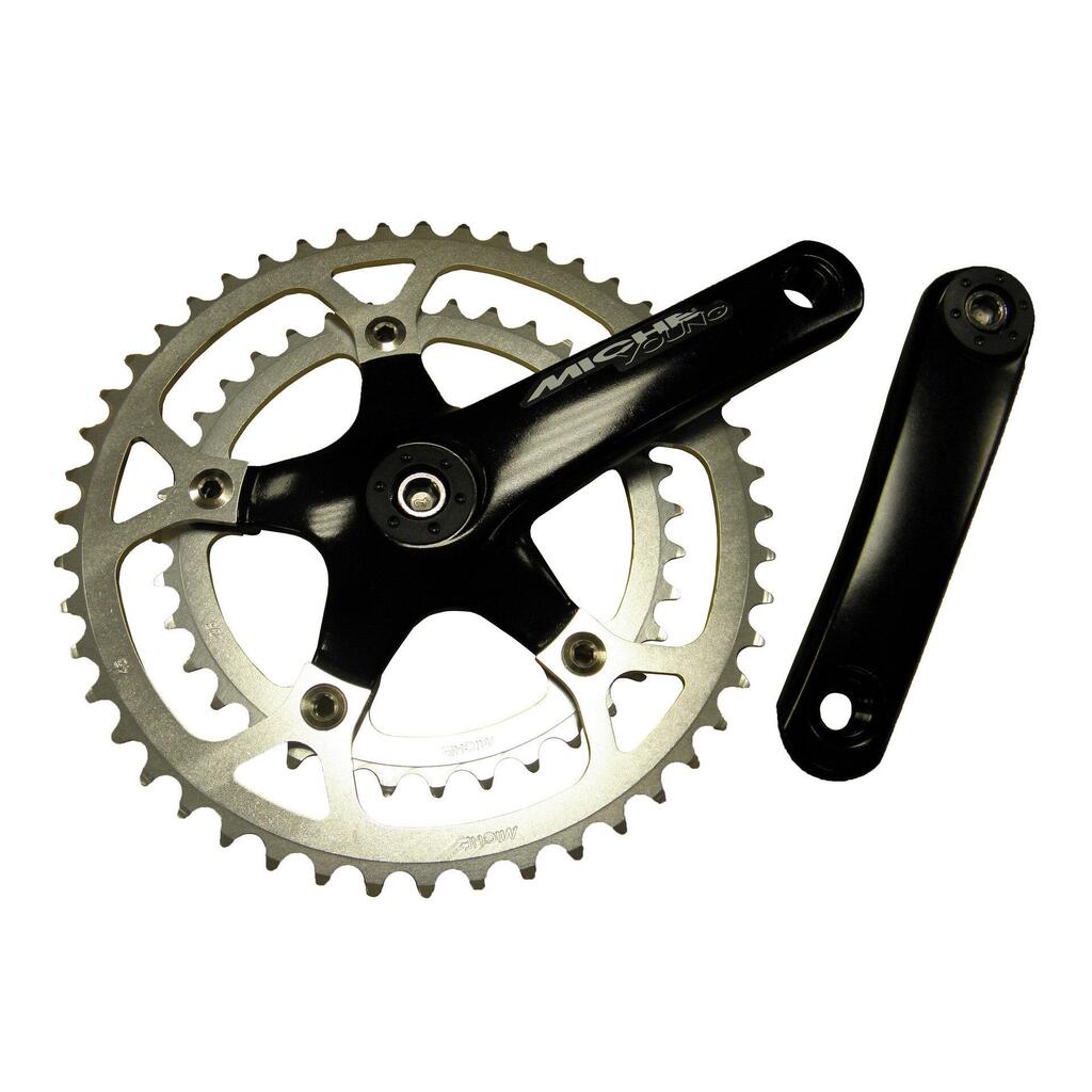 Miche Young crankset 125 mm, 36-48, black, aluminium.