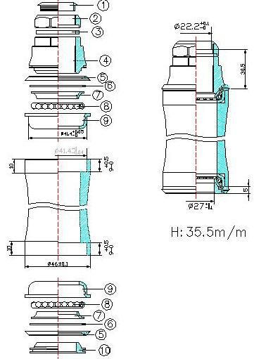 Tecora Headset-Adapter Gazelle nm 222 414 27 semi gei 2/3