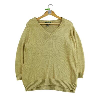 Tweedehands - dames gouden trui - zeer goede staat