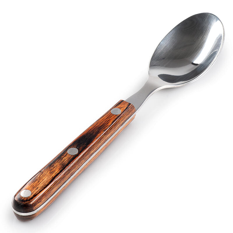 Cuillère GSI Rakau acier inox manche bois recyclé compacte légère 19,7 cm 1/1
