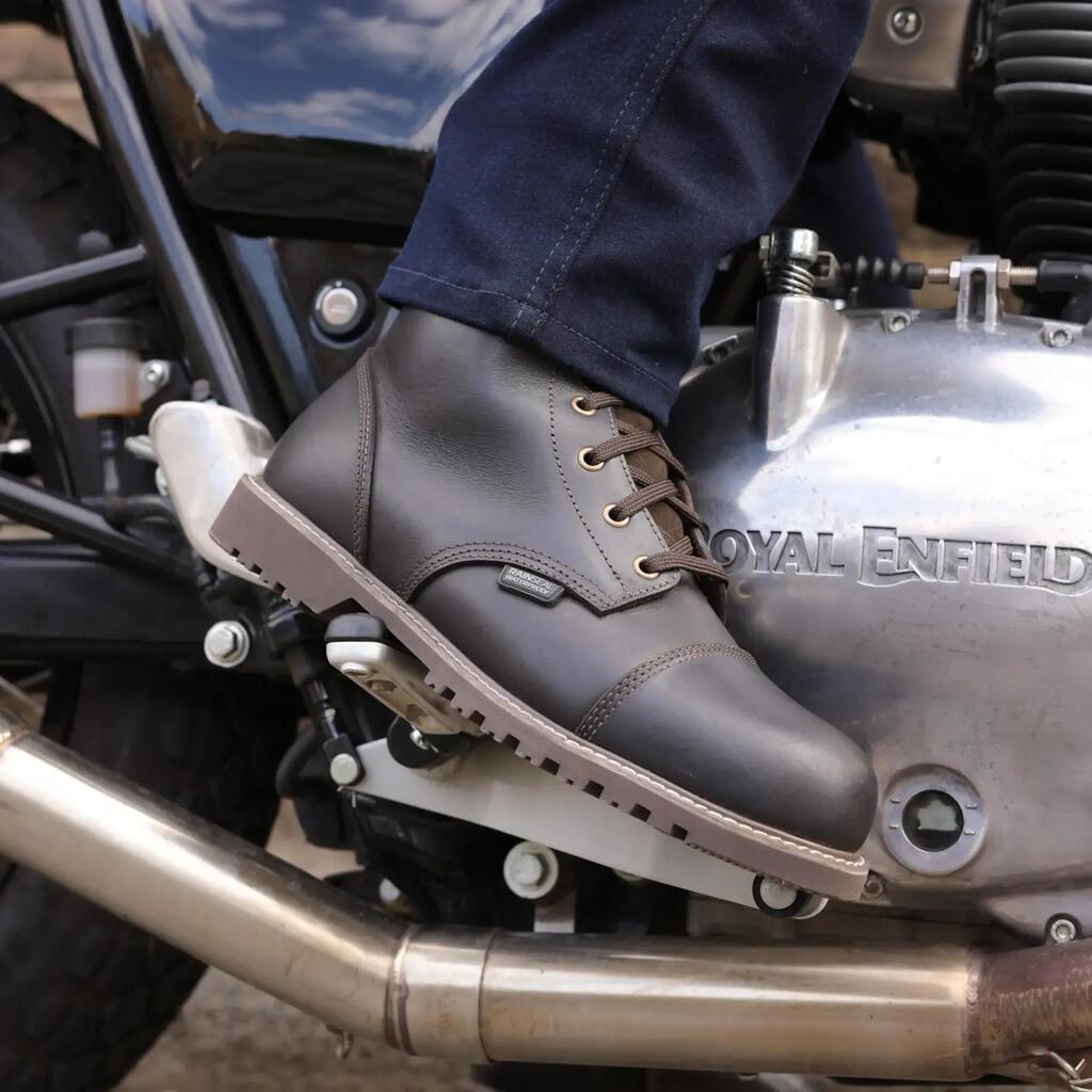OXFORD Merton 2.0 Waterproof Leather Motorcycle Boot – Dark Brown, EU 46.