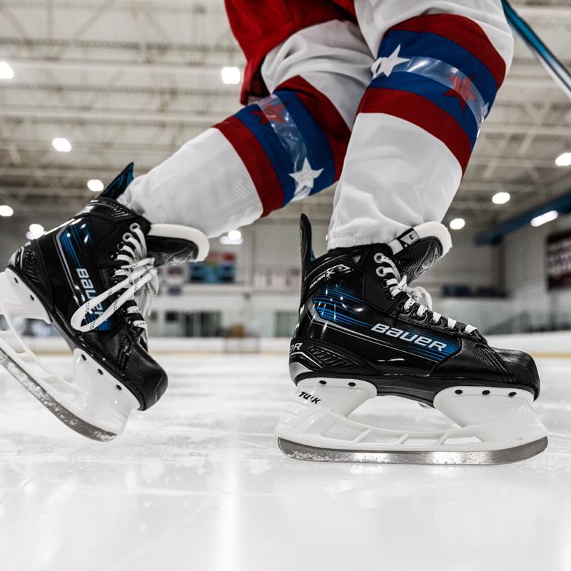 Bauer - Patin De Hockey Bauer X Junior Pied Fin - Patins De Hockey - Bleu|noir - Decathlon