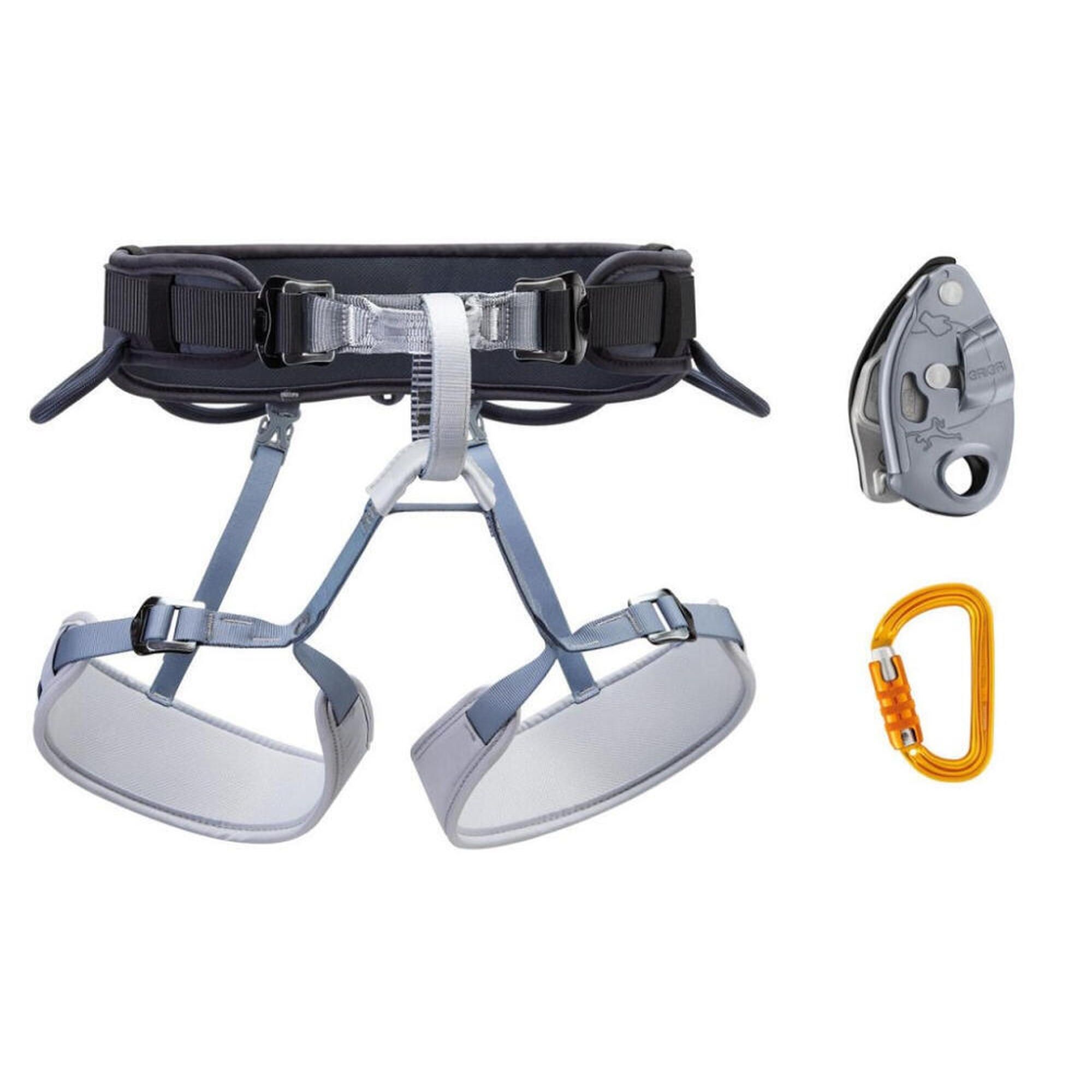 Petzl - Petzl Kit Escalade Corax + Grigri S/m-d Taille 2 Gris, Baudrier Réglable - Baudrier - Gris - No Size - Decathlon