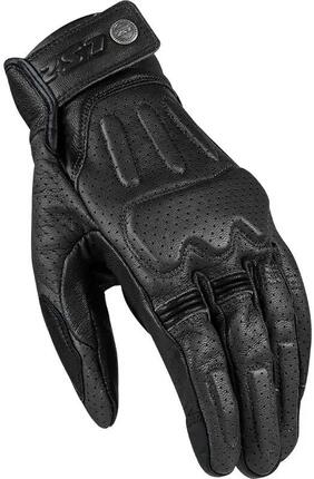 Gants LS2 Rust Man en cuir, noirs, taille M.
