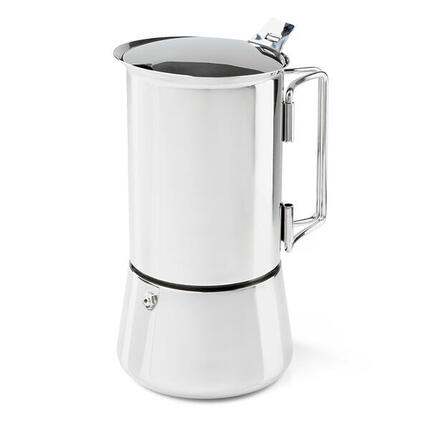 Cafetière Moka GSI inox pliable 6 tasses, compatible réchaud