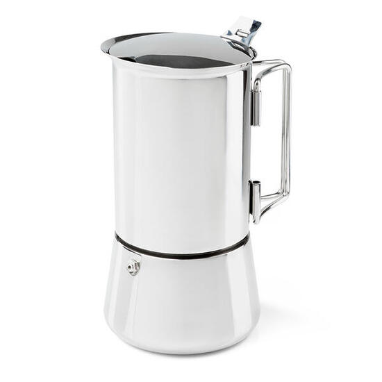 Cafetière Moka GSI inox pliable 6 tasses, compatible réchaud