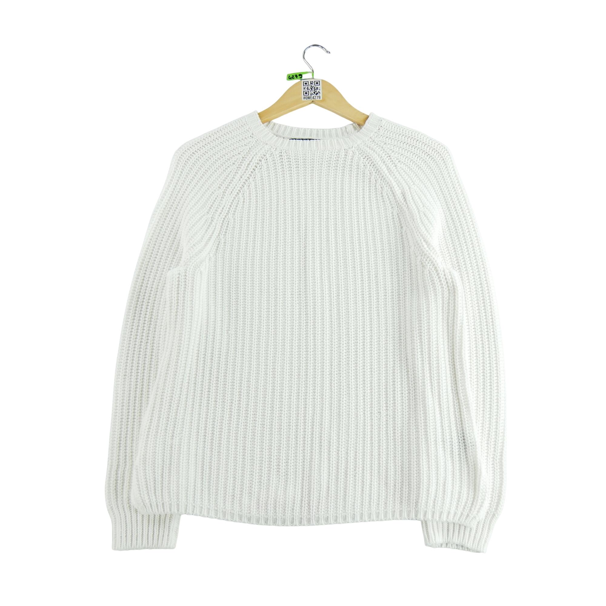 RALPH LAUREN Reconditionné - Pull Femme Blanc - Très Bon État