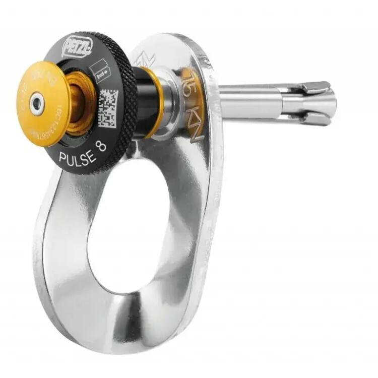 Petzl Pulse 8 mm Temporary Anchor - Aluminum Plate, Steel Pin, Locking Wheel