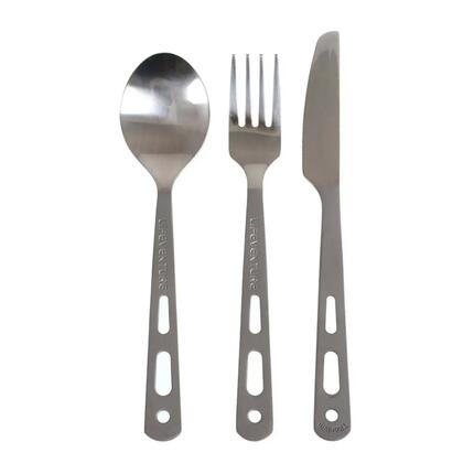 Besteckset Lifeventure 3‑teilig Titanlegierung ultraleicht sandgestrahlt 59g
