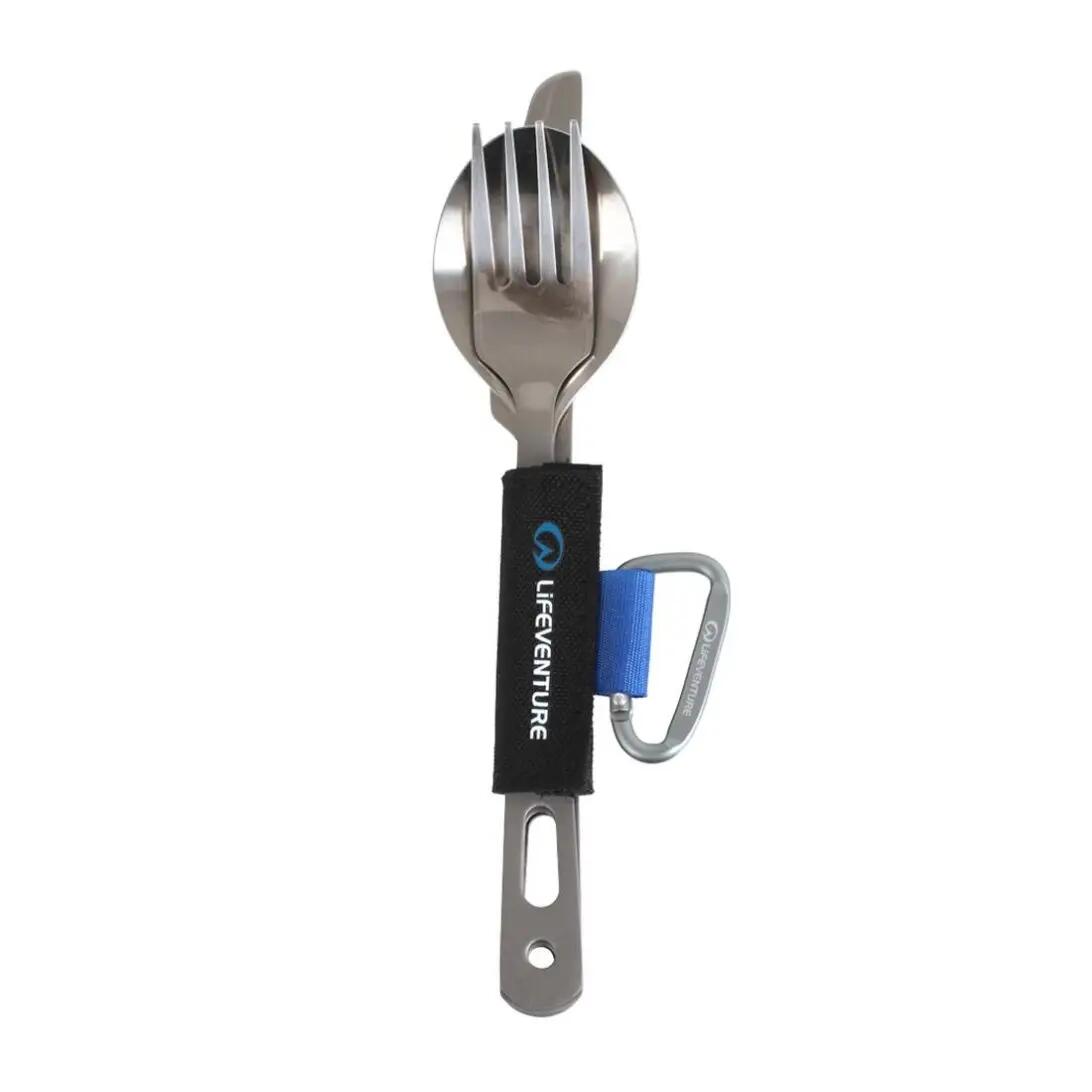 Set couverts Lifeventure 3 pcs alliage titane ultra‑léger poignées sablées 59g 3/4
