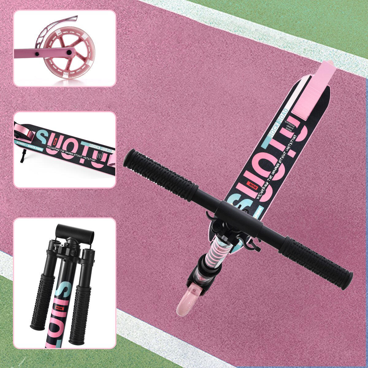Suotu Kinderstep Zwart/Roze 3/8