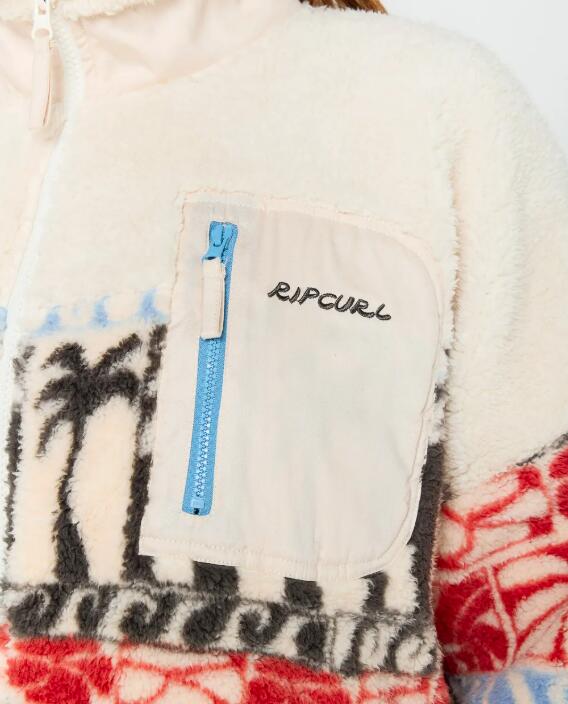Veste Polaire Femme Rip Curl "OCEANIC ZIP THRU POLAR FLEECE" XS Beige 5/7