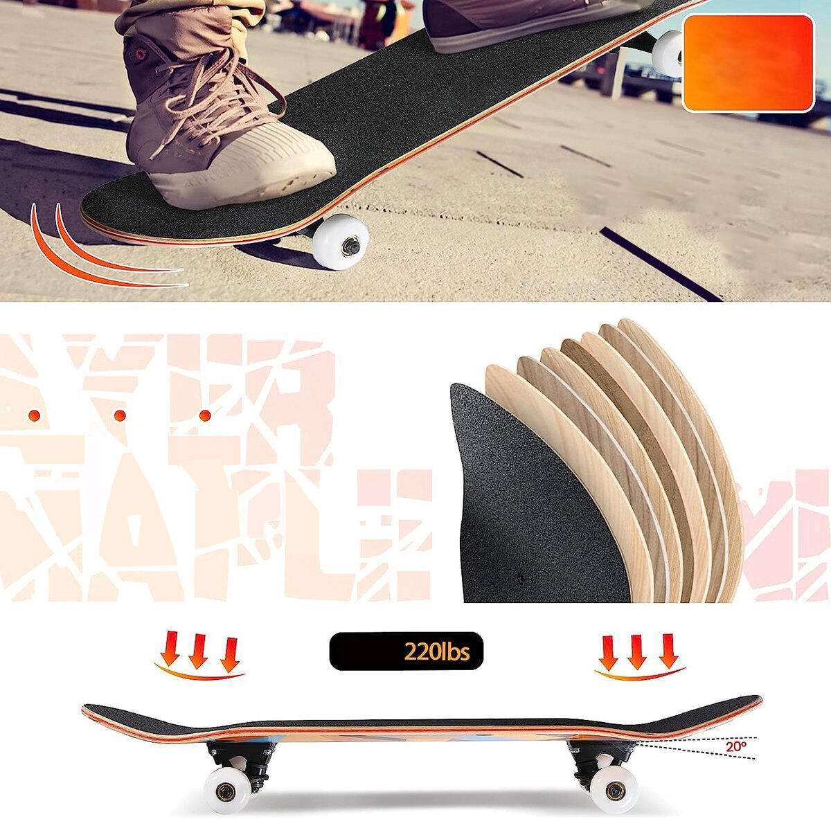 Suotu Skateboard Diamond blauw 2/5