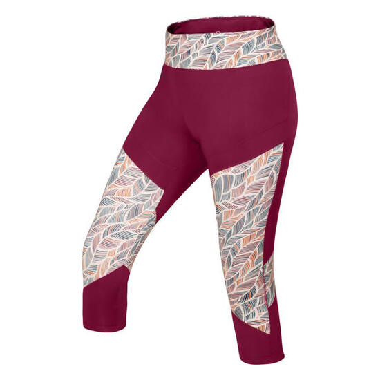 Leggings femme Ocún Rhea 3/4 wine stretch 87% polyester 13% élasthanne