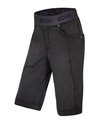 Shorts techniques Ocún Mánia Jeans Organic homme – coton noir, coupe flexible