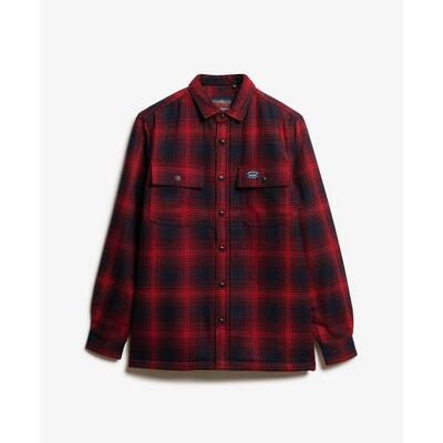 Geverfde ruitige fleece-voering uit wol met rits superdry