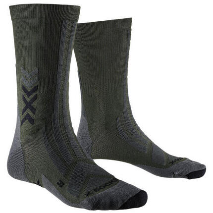 Chaussettes randonnée X-SOCKS Hike Discover Crew dark sage/black rembourrées