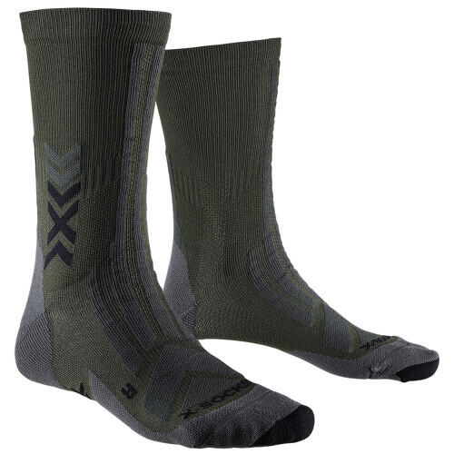 Chaussettes randonnée X-SOCKS Hike Discover Crew dark sage/black rembourrées
