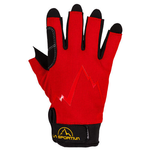 Gants La Sportiva Ferrata suède renforcé respirant légers avec velcro rouge